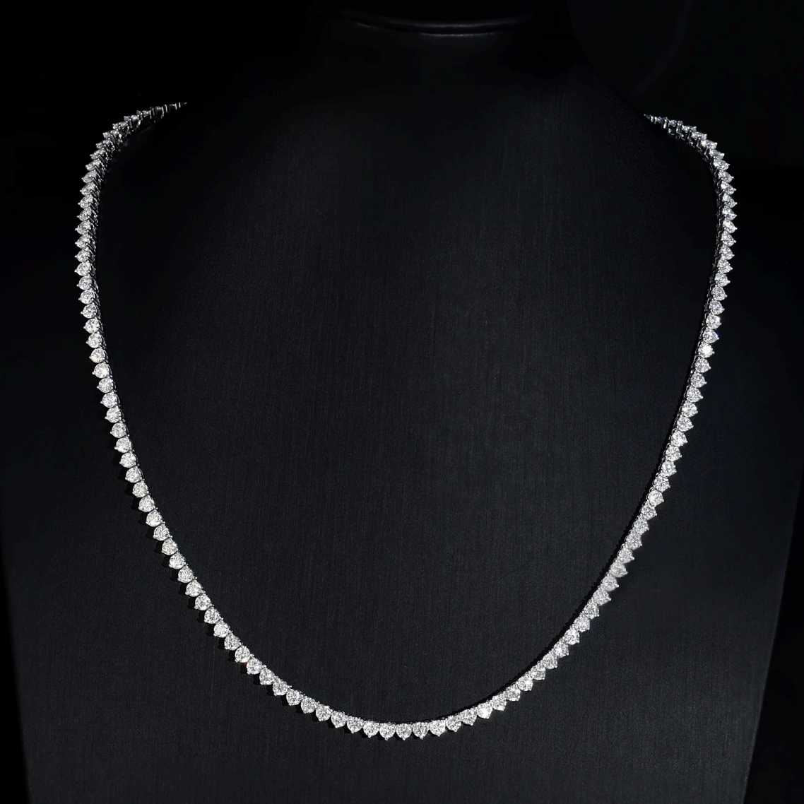 3MM-4MM Moissanite 3 Prong Tennis Necklace
