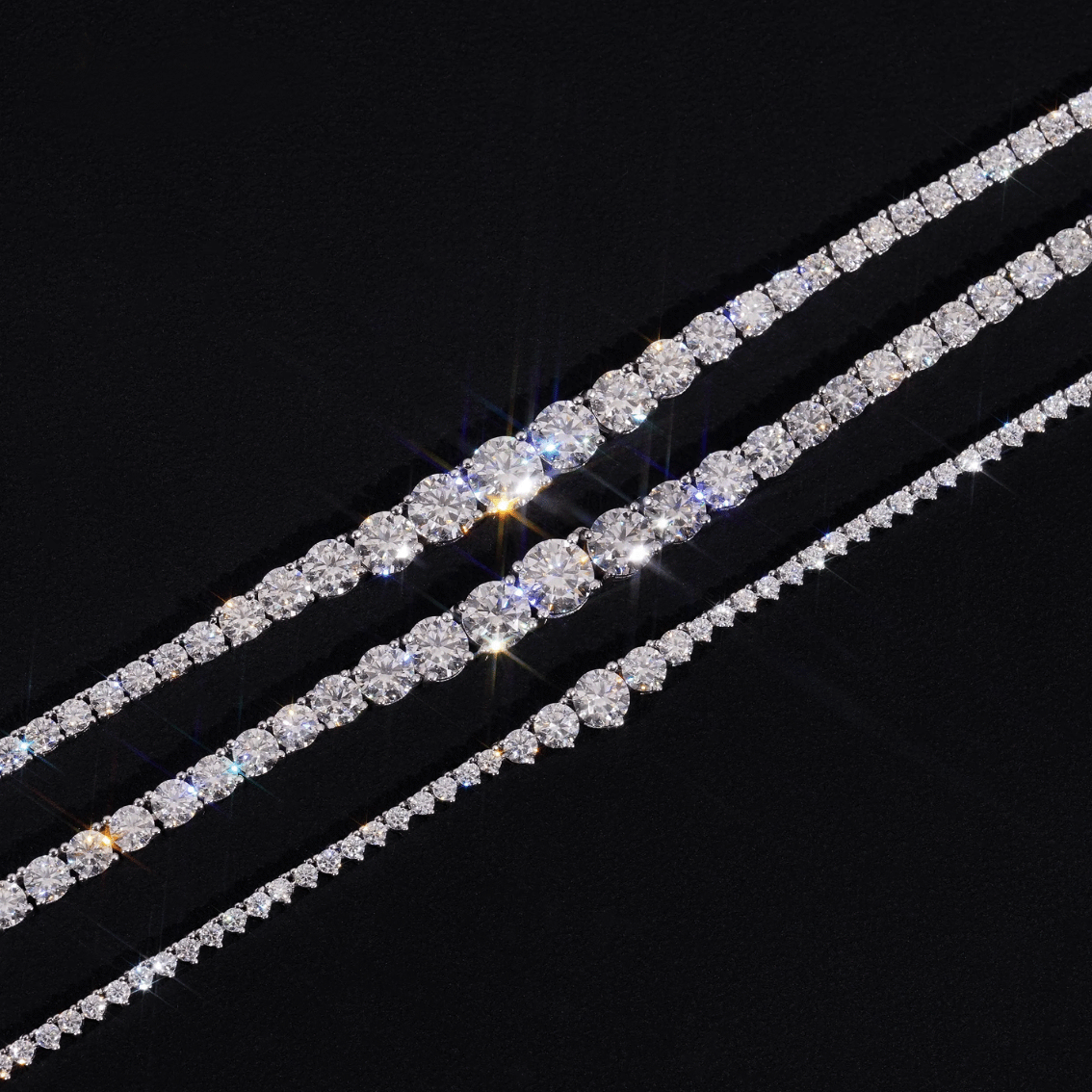 2MM-4MM Graduated Moissanite Tennis Necklace