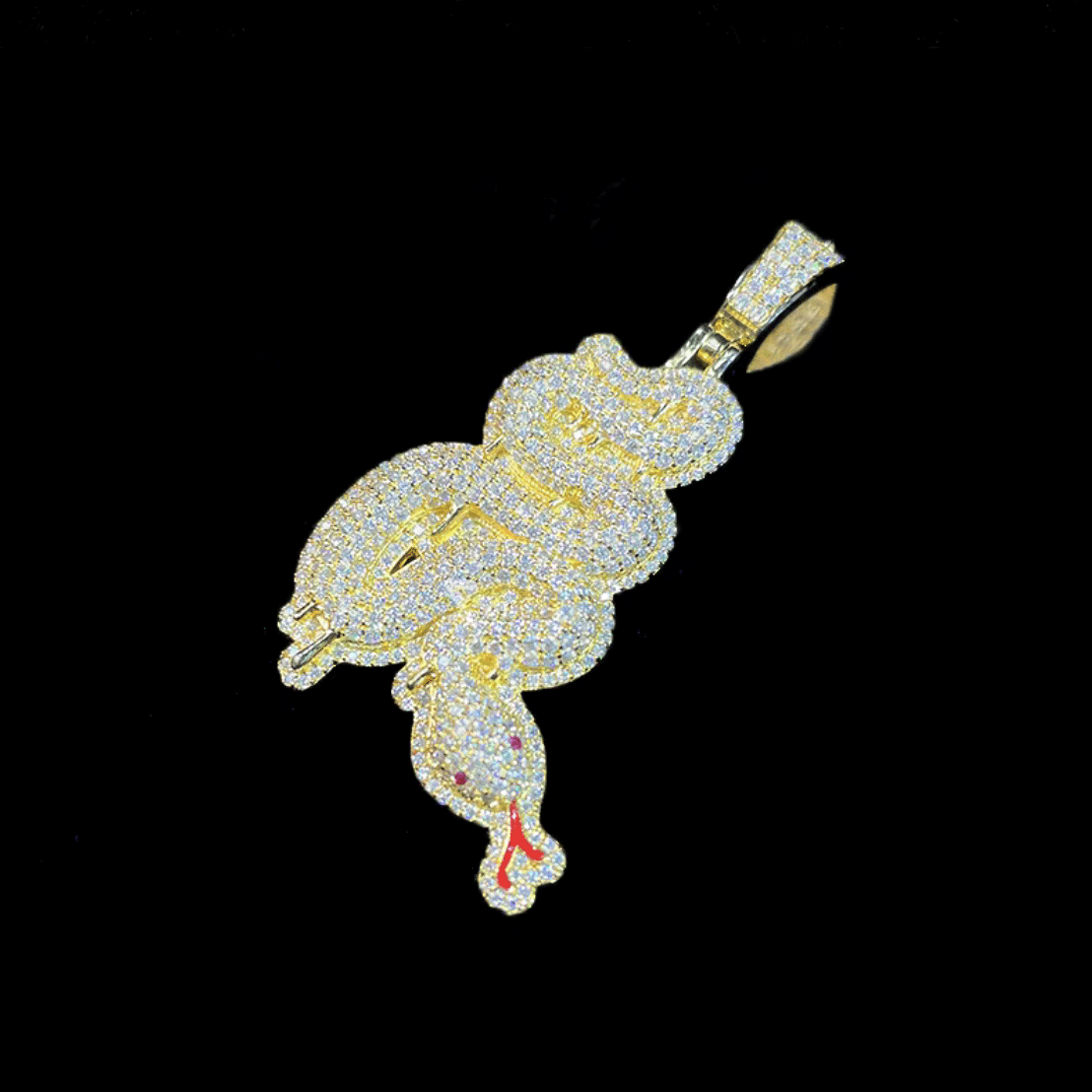 Moissanite Snake Pendant