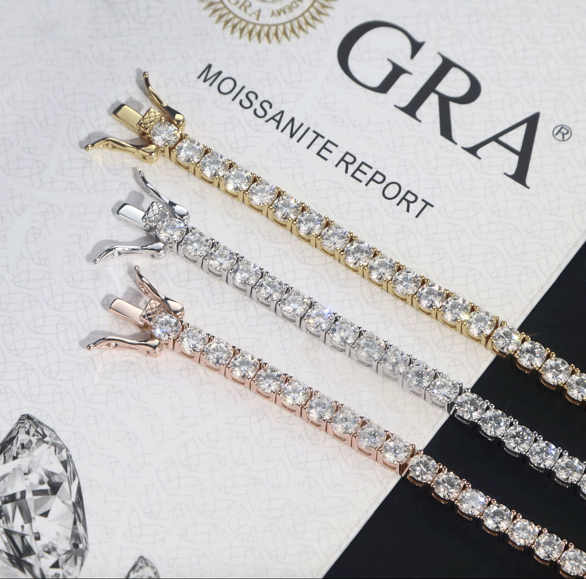 2MM-6.5MM Moissanite Diamond Tennis Bracelet