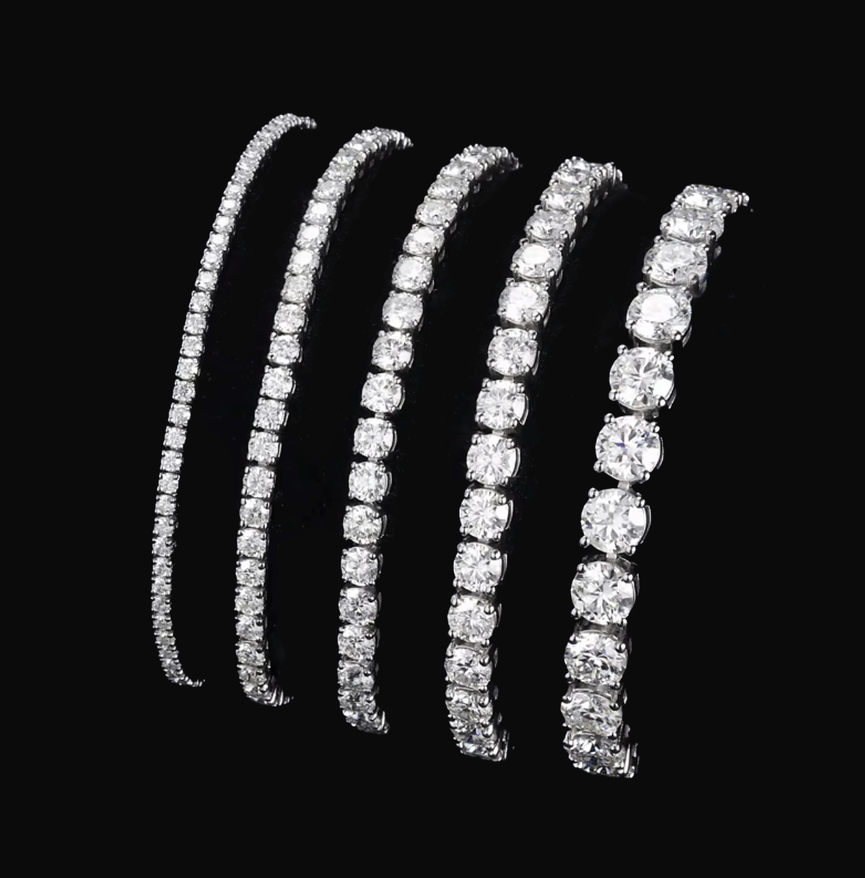 2MM-6.5MM Moissanite Diamond Tennis Bracelet