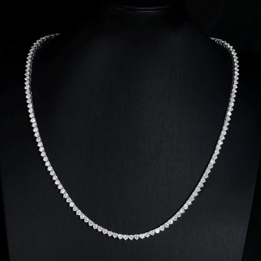 3MM-4MM Moissanite 3 Prong Tennis Necklace