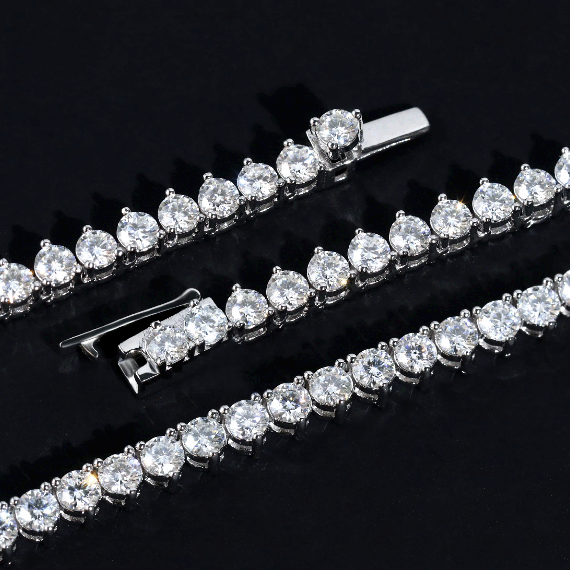 3MM-4MM Moissanite 3 Prong Tennis Necklace