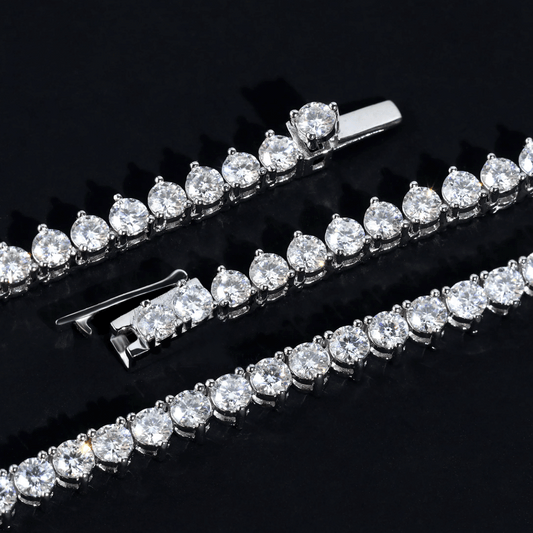 3MM-4MM Moissanite 3 Prong Tennis Bracelet