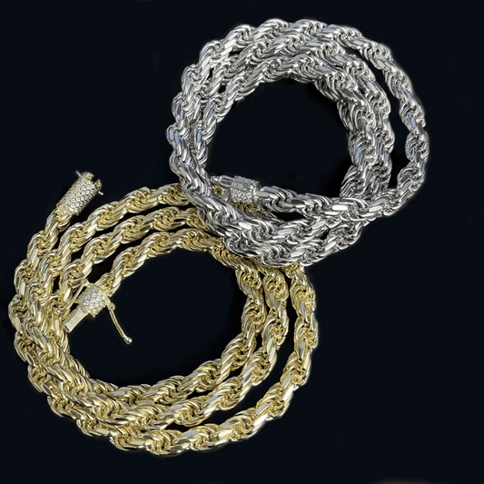 6MM Iced Out Moissanite Clasp Rope Chain